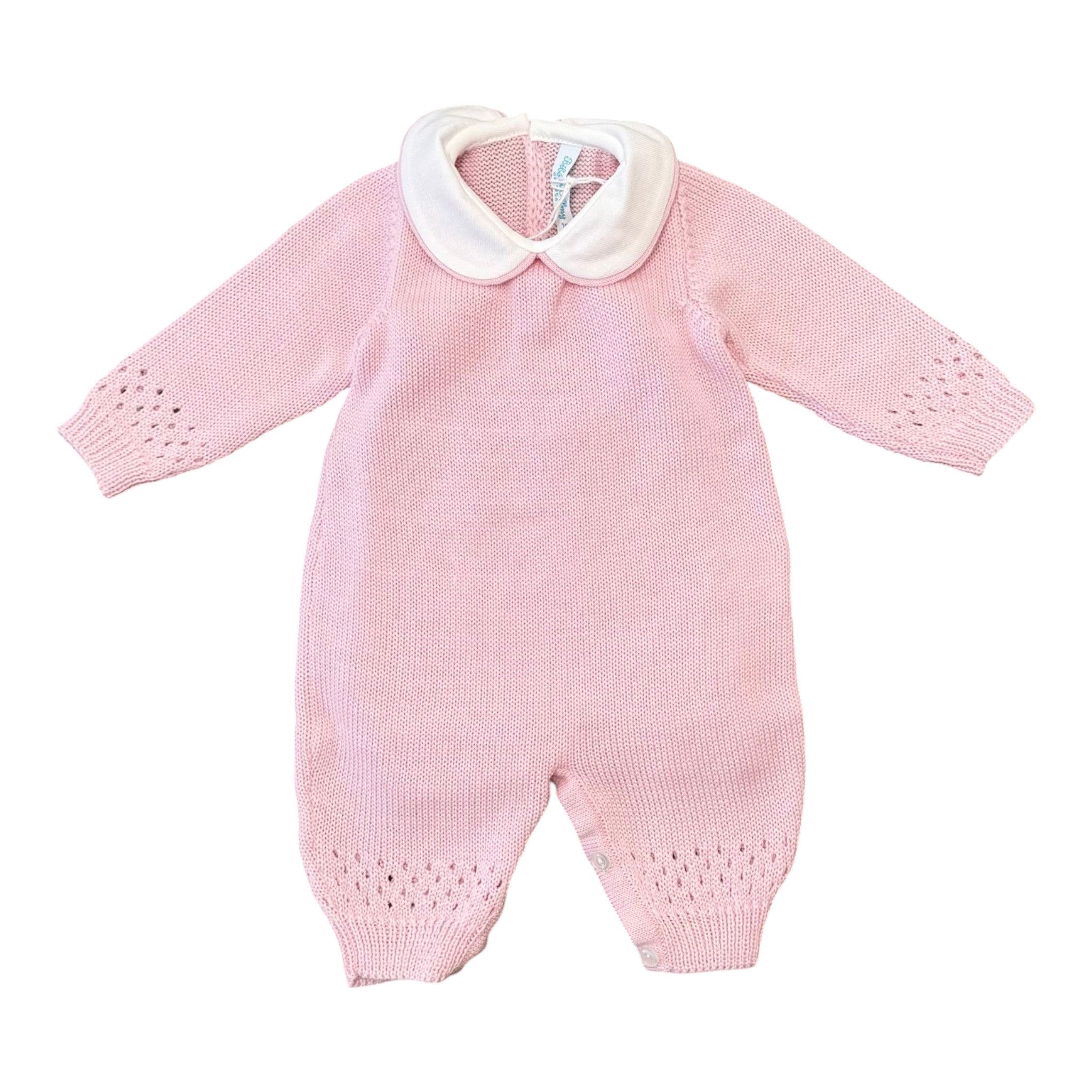 Tutina Neonata Lana Merino Rosa - BEBE' DI ALMY T80L/R
