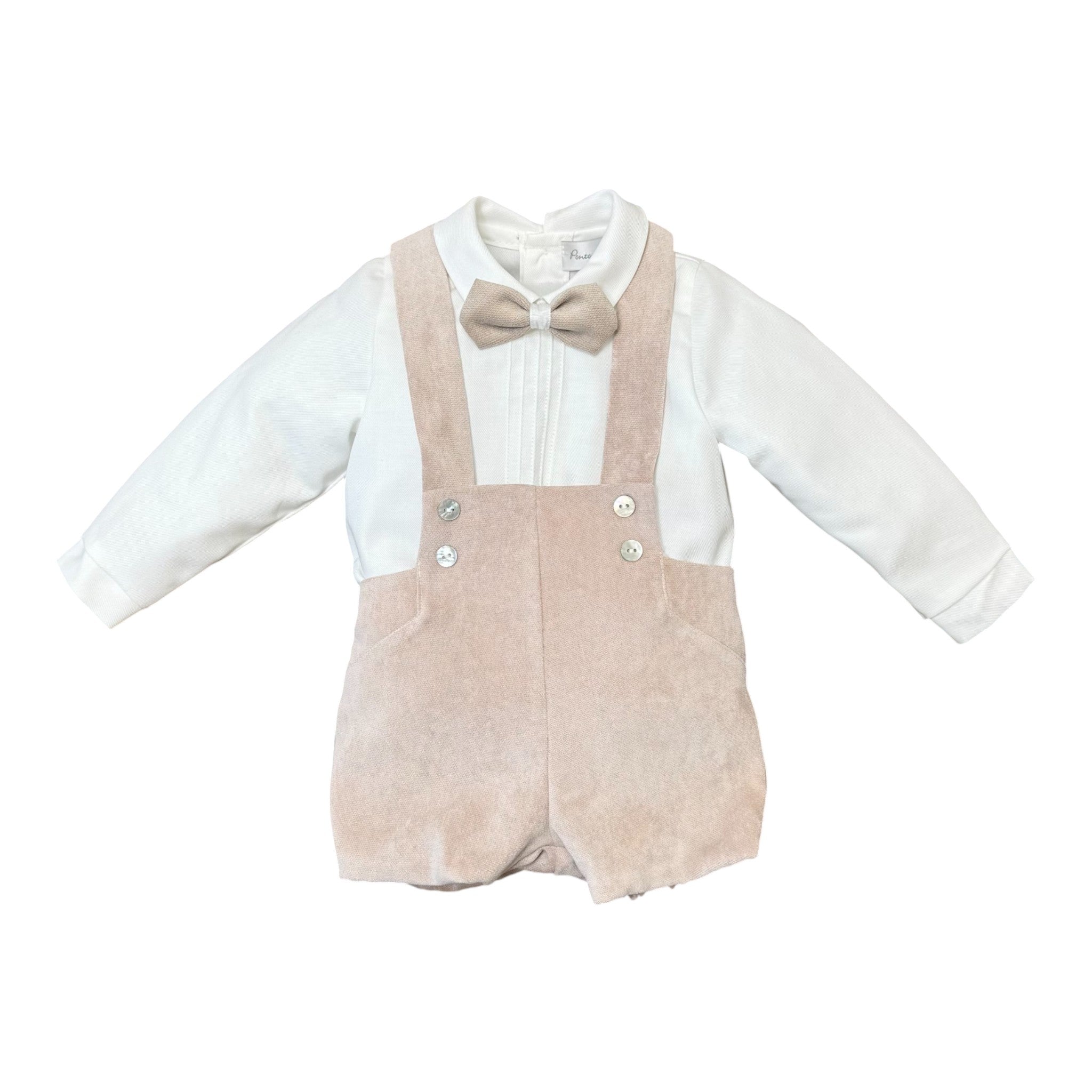 Boy's Ceremony Suit, Mixed Cotton, Beige - PONTO POR PONTO 1/6417-B