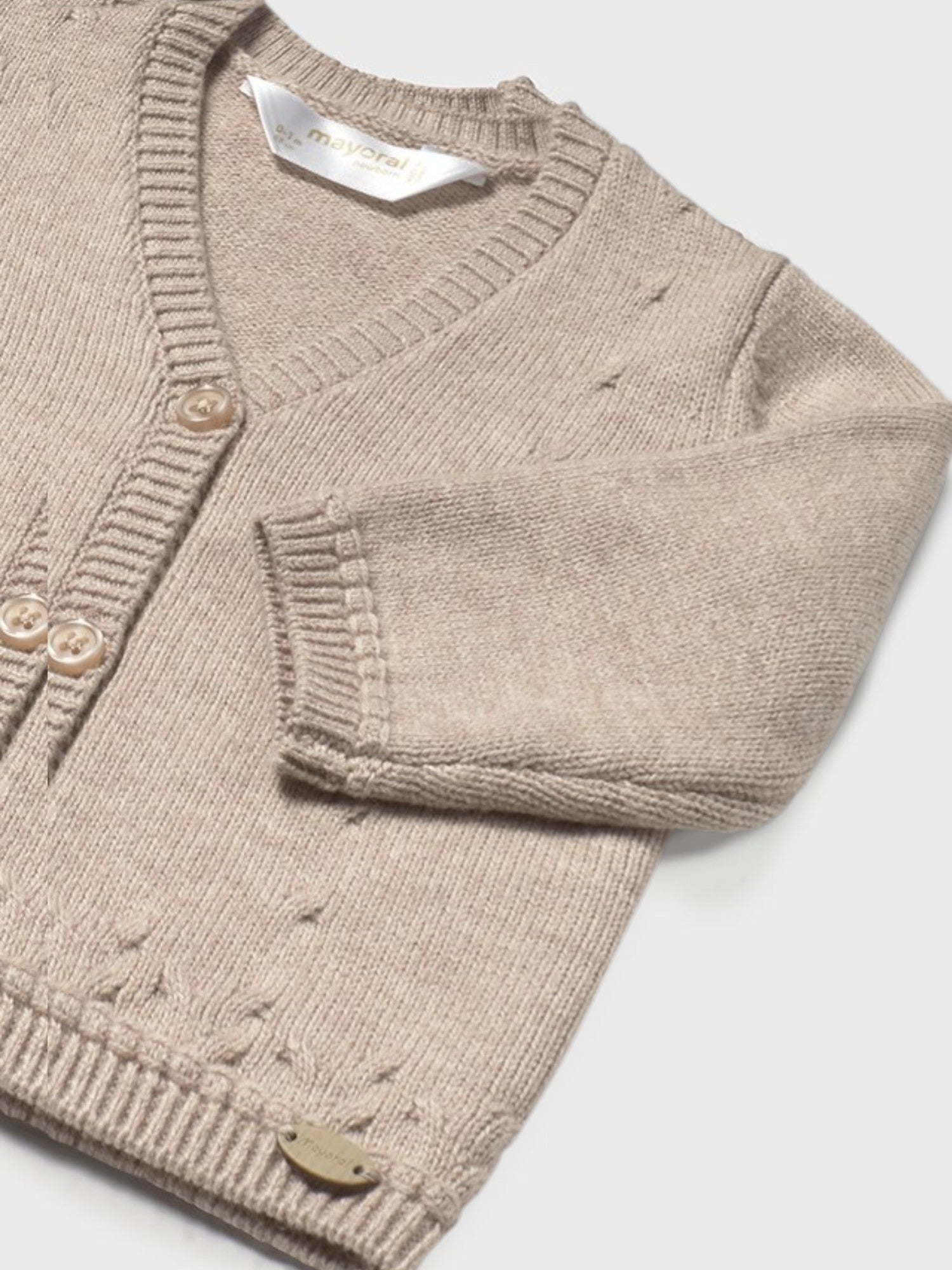Cardigan Bimbo Beige Collo V Mayoral 2338/85 - NANÙ BABY - NANU' BABY