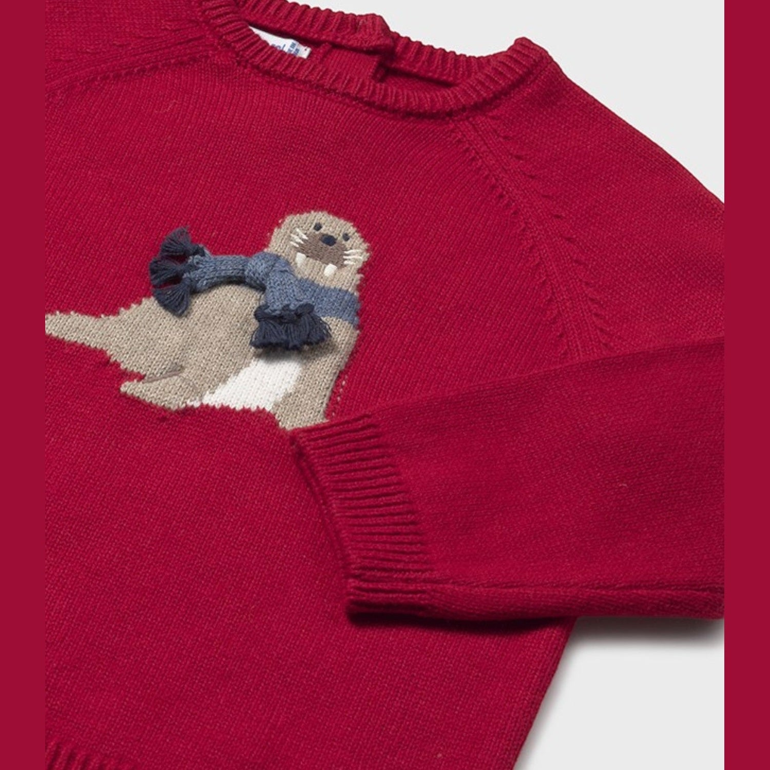 Maglioncino intarsio animal Bimbo Rosso 2345/21 -  NANU' BABY