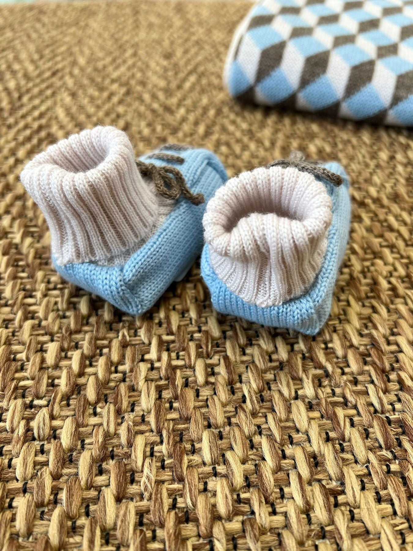 Babbucce in lana Neonato NATURAL IG68S - NANU' BABY