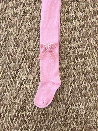 Collant fiocco Velluto ROSA ANTICO 2003C/R - NANU' BABY