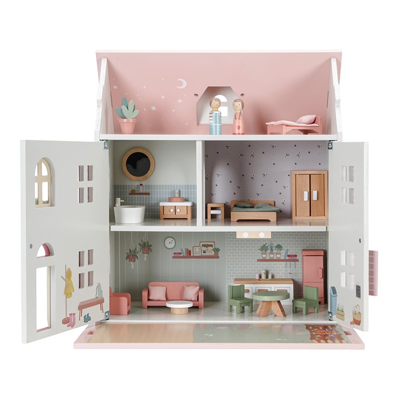 Casa delle bambole portatile in legno MULTICOLORE LD7117
