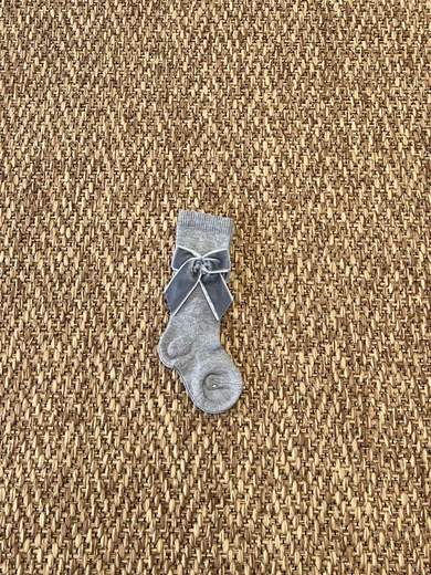 Calze fiocco Velluto GRIGIO 1034M/G - NANU' BABY