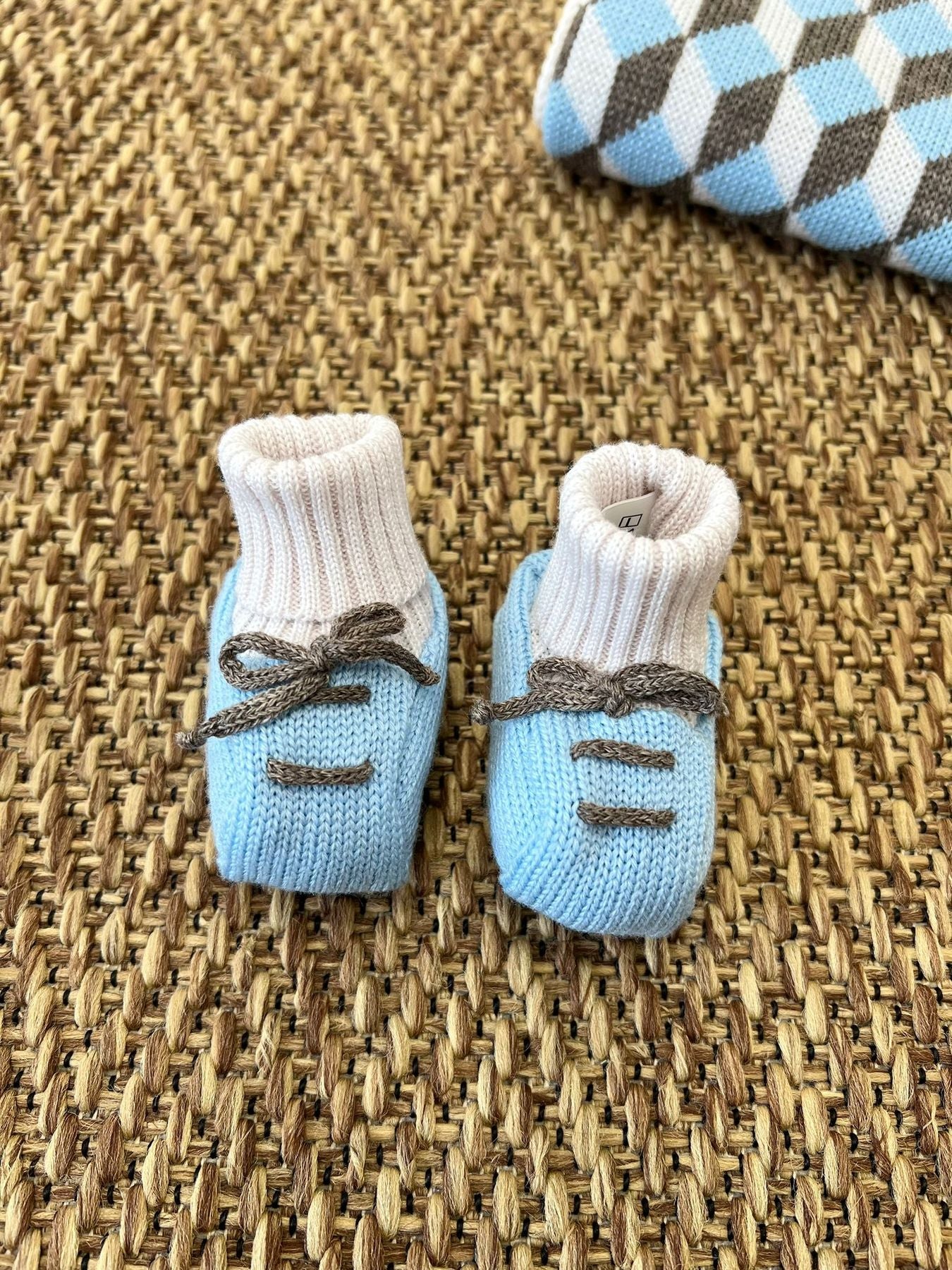 Babbucce in lana Neonato NATURAL IG68S - NANU' BABY