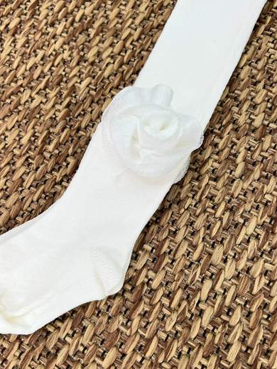 Collant con fiori AVORIO 2094C/A - NANU' BABY