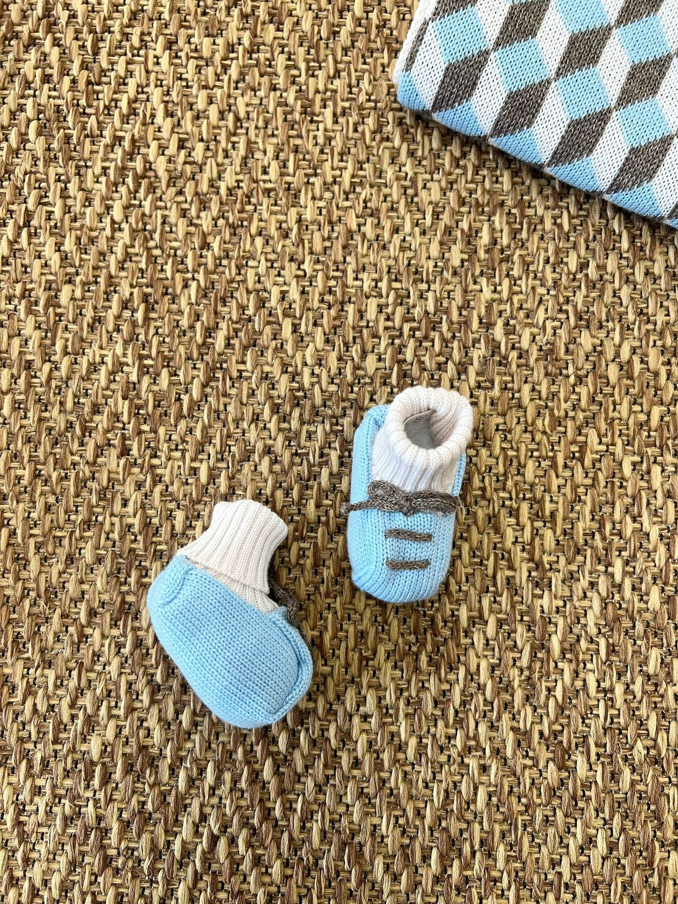 Babbucce in lana Neonato NATURAL IG68S - NANU' BABY