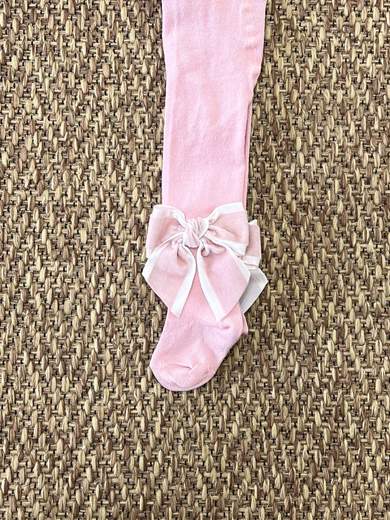 Collant con fiocco Velluto ROSA 2091C/R - NANU' BABY