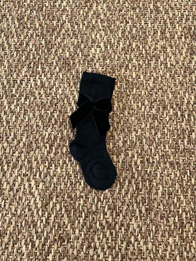 Calze fiocco Velluto NERO 1034M/N - NANU' BABY