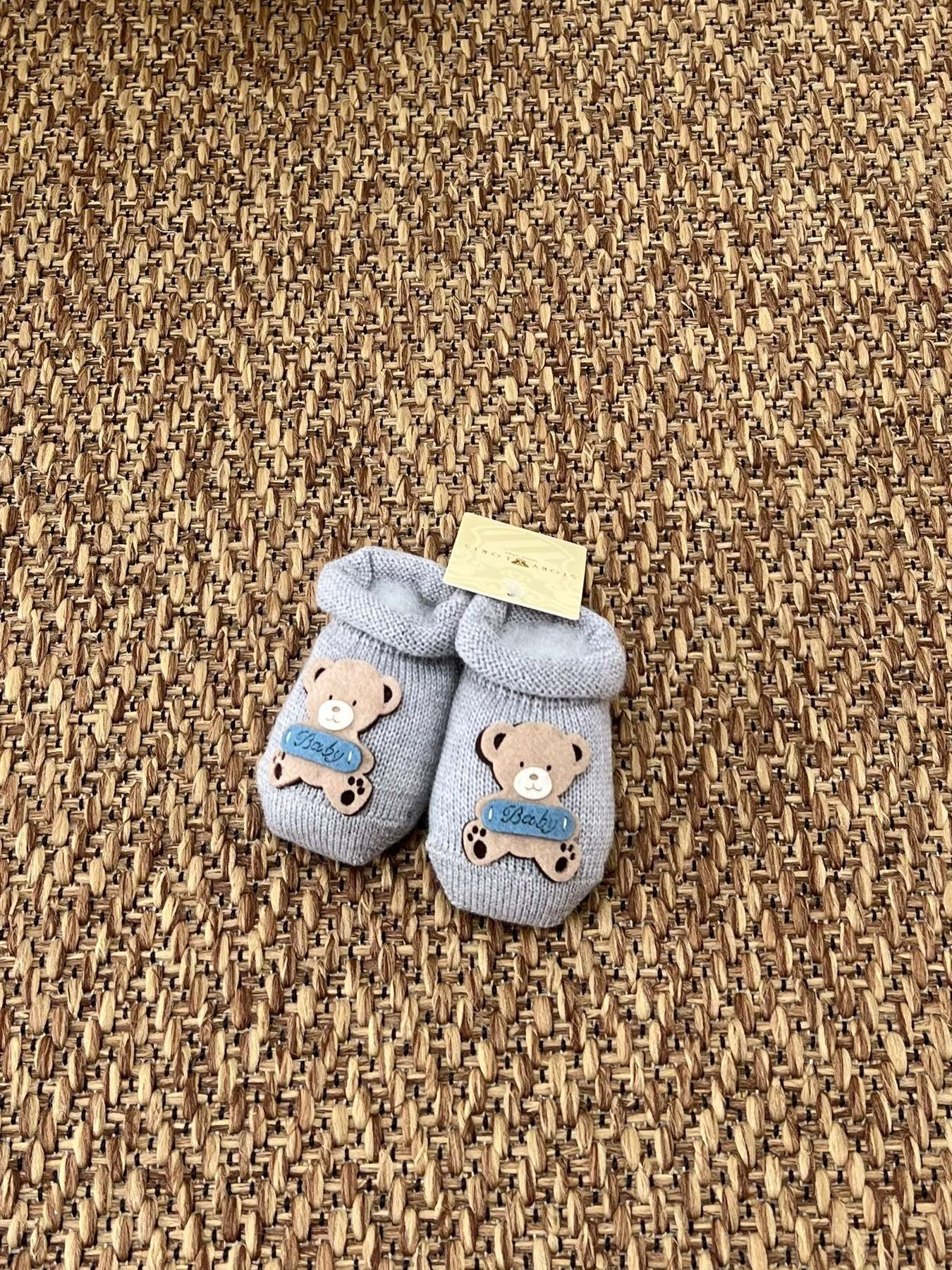 Babbucce Orsetto Baby Neonato GRIGIO 2835/N4 -  NANU' BABY