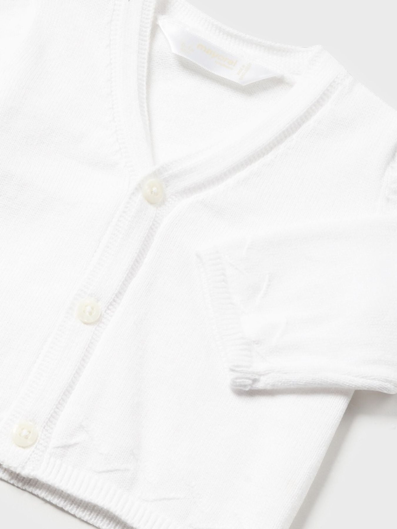 Cardian collo a v tricot Bimbo BIANCO 1379