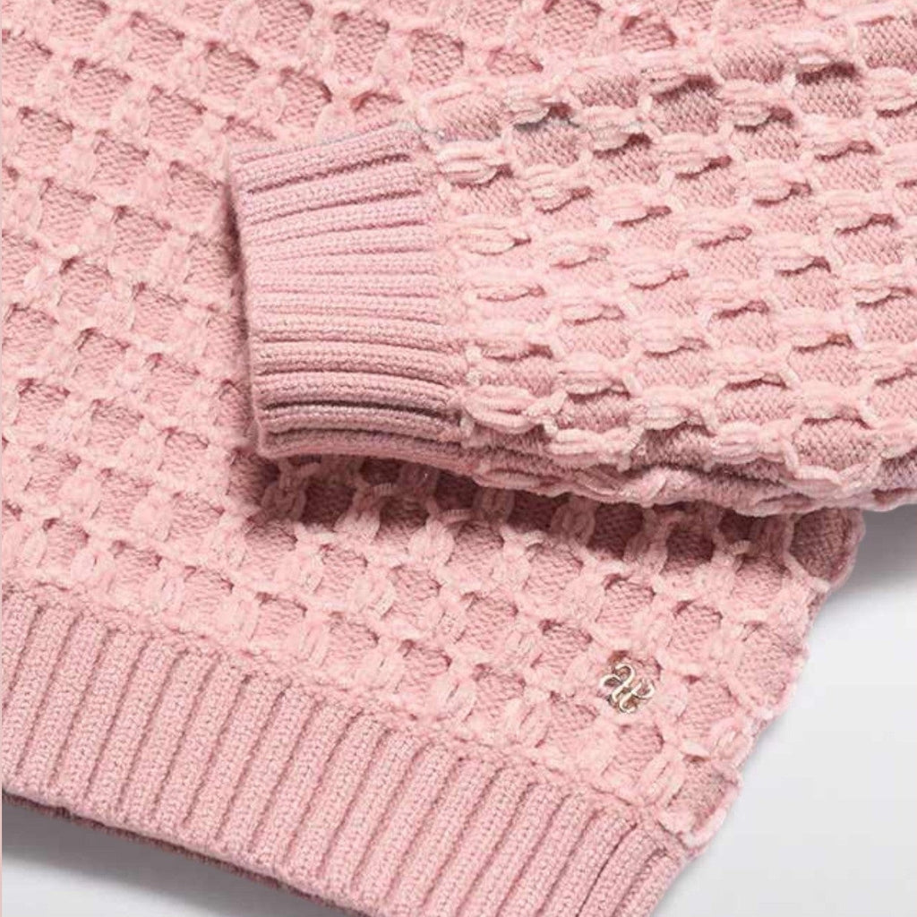 Maglione jacquard ciniglia Bimba Rosa 5828/8 -  NANU' BABY