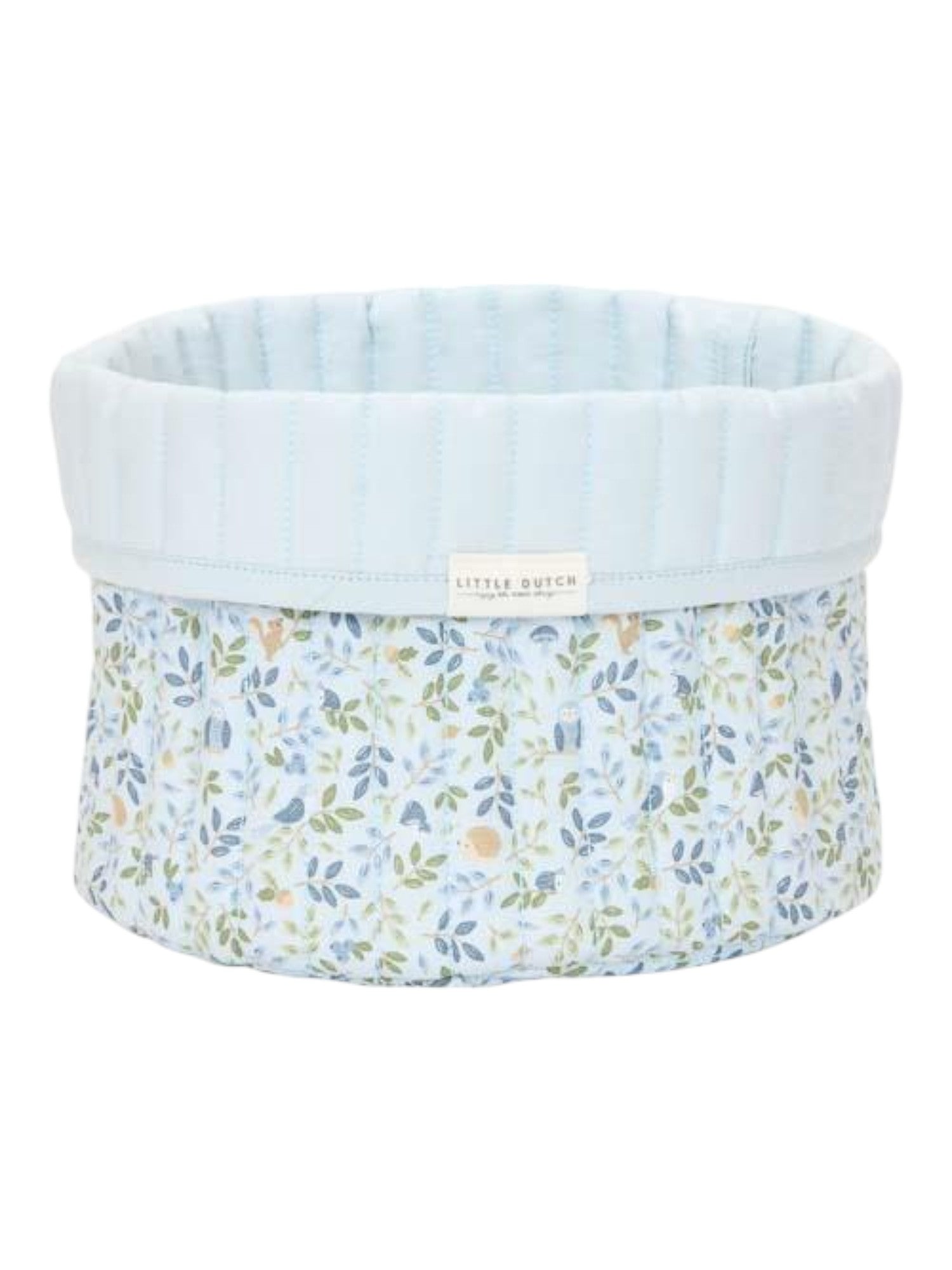 Cesto portaoggetti trapuntato piccolo Forest Adventure (reversibile) - Amici della foresta  BLU