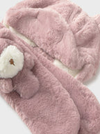 Hat and scarf set, pink fur, 10020/66