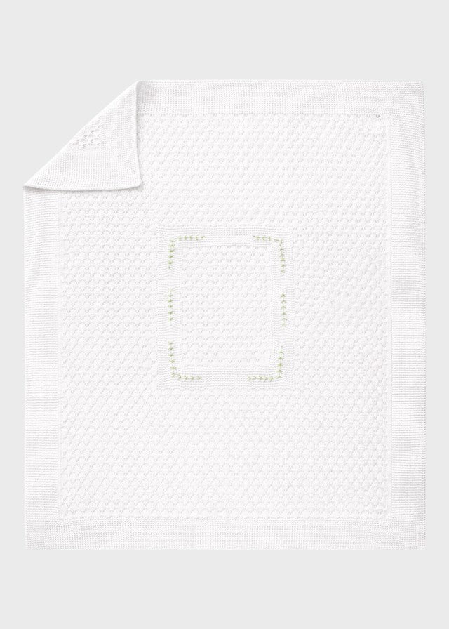 Coperta Fiori Ricamati Bianco SAIT/CO-C