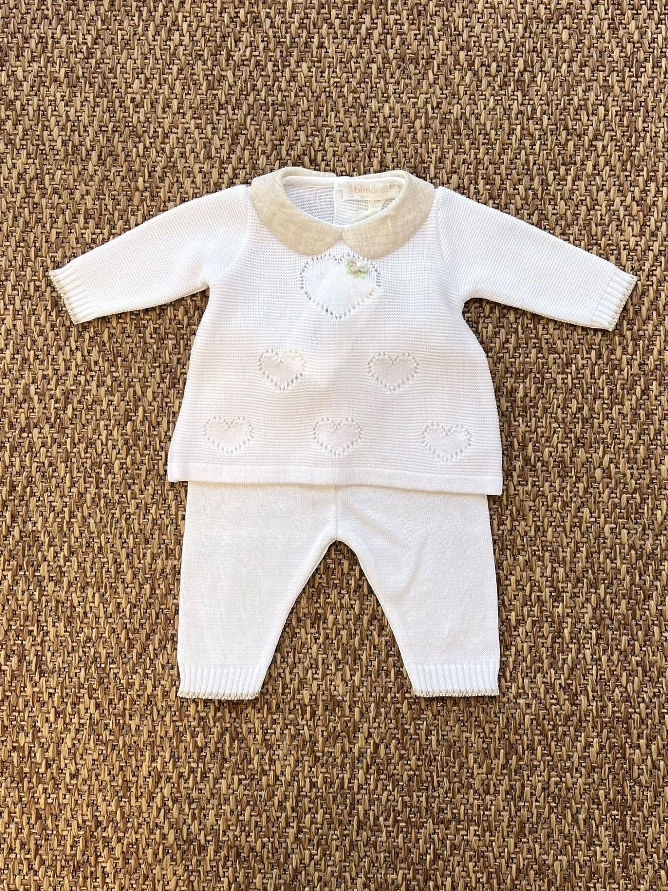 COMPLETO NASCITA Neonata BIANCO CUORE 7138