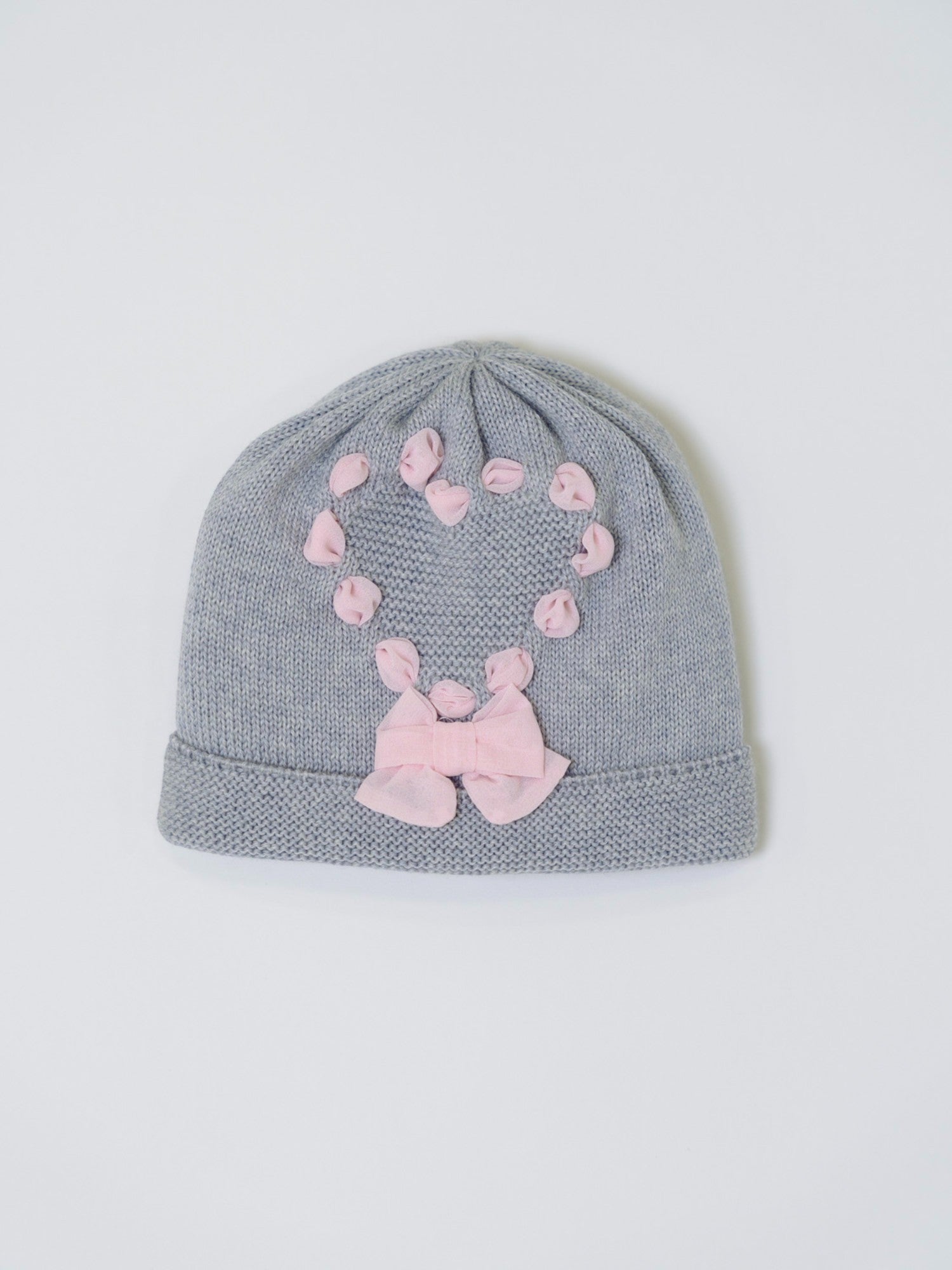 Cuffia Cuore in cady Neonata Grigio CUORE/611 -  NANU' BABY