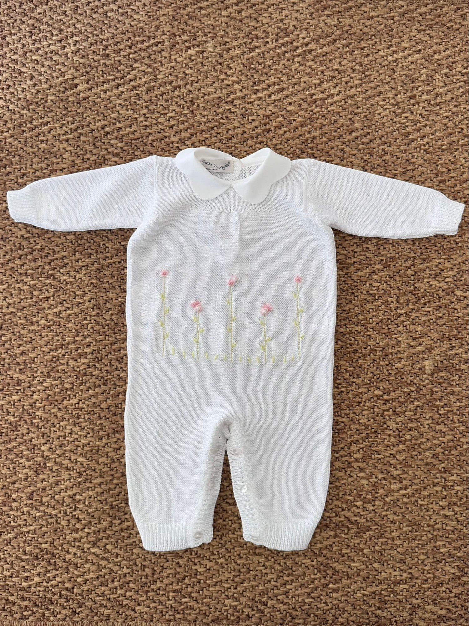 Completo Tutina e Babbucce in maglia Neonata BIANCO PICCI/TU
