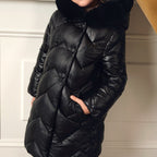 Giaccone lungo trapuntato Bimba Nero 5847/10 -  NANU' BABY