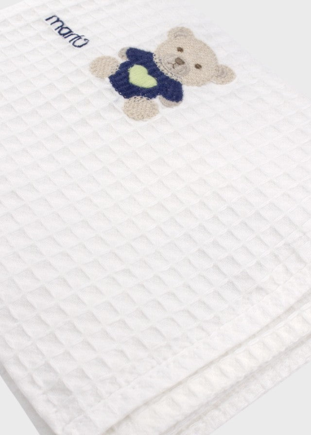 Mussolina Teddy Ricamato Blu EK60QU