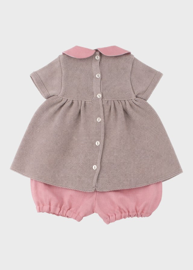 Korallenfarbenes Baumwoll-Leinen-Set 485