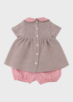 Korallenfarbenes Baumwoll-Leinen-Set 485