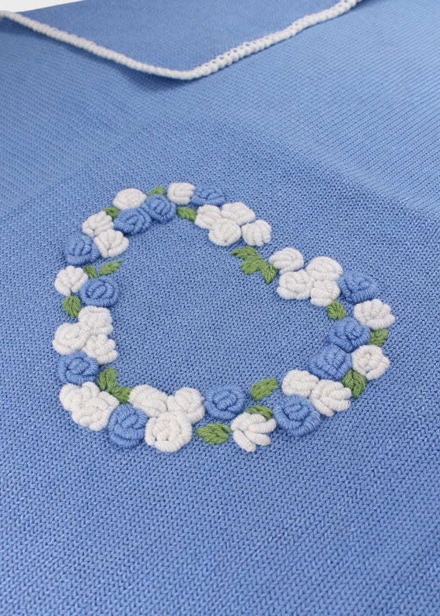 Blaue Herz-Baumwolldecke E29/1201