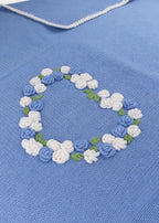 Blaue Herz-Baumwolldecke E29/1201