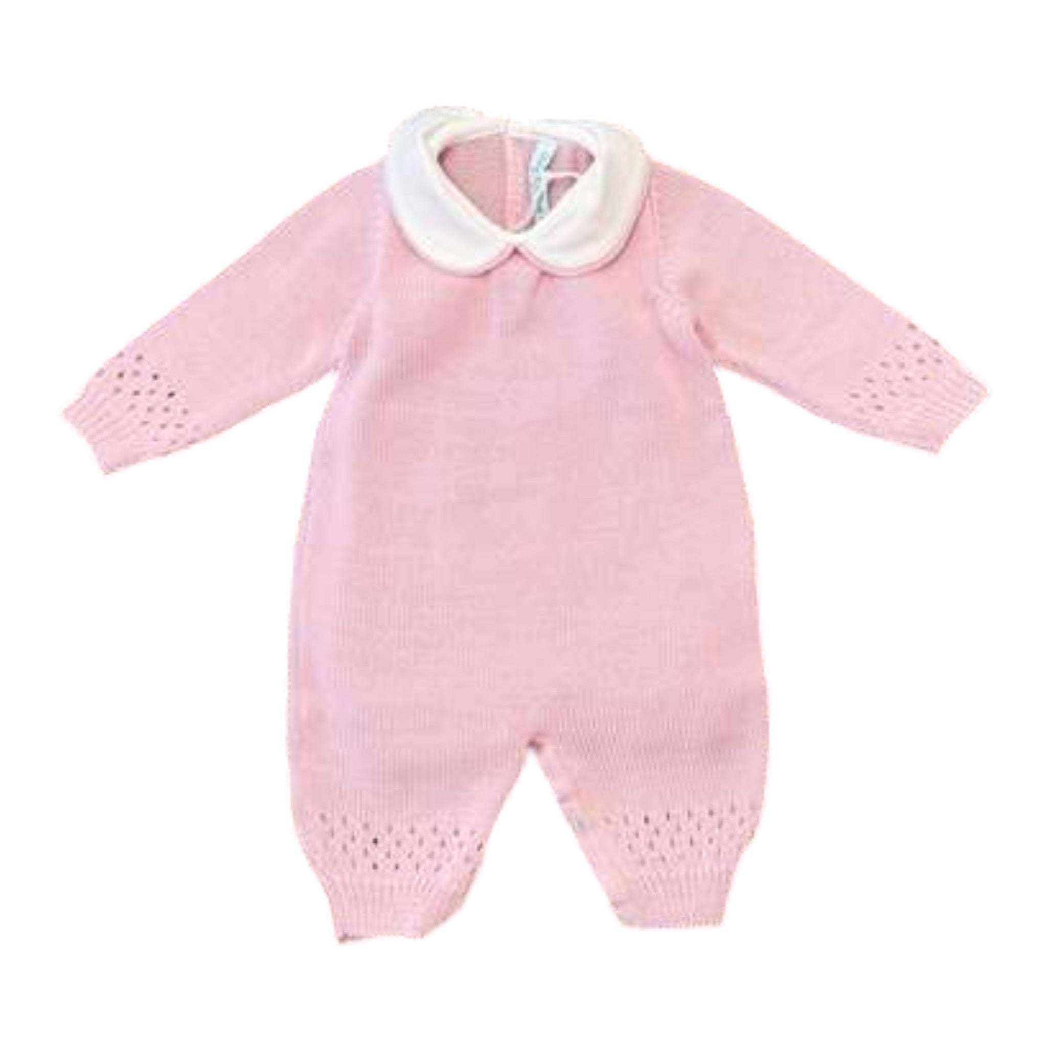 Baby Romper in Pink Merino Wool - BEBE' DI ALMY T80L/R