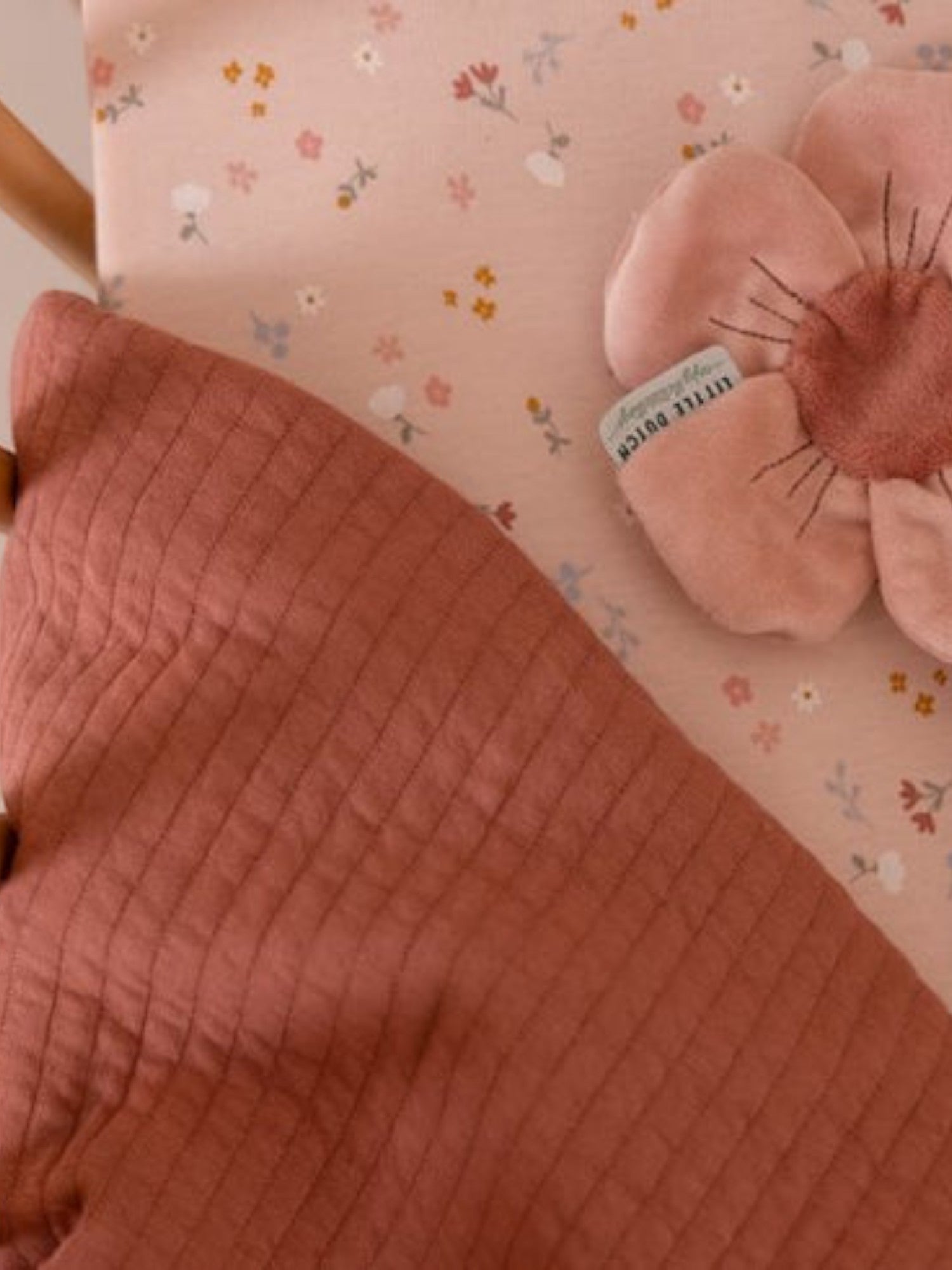 Reggiciuccio in stoffa fiori e farfalle  ROSA LD8718