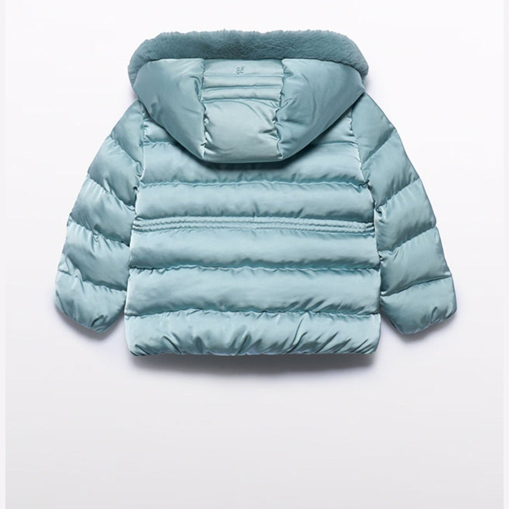 Giubbotto satinato pelo Bimba Verde 5849/16 -  NANU' BABY