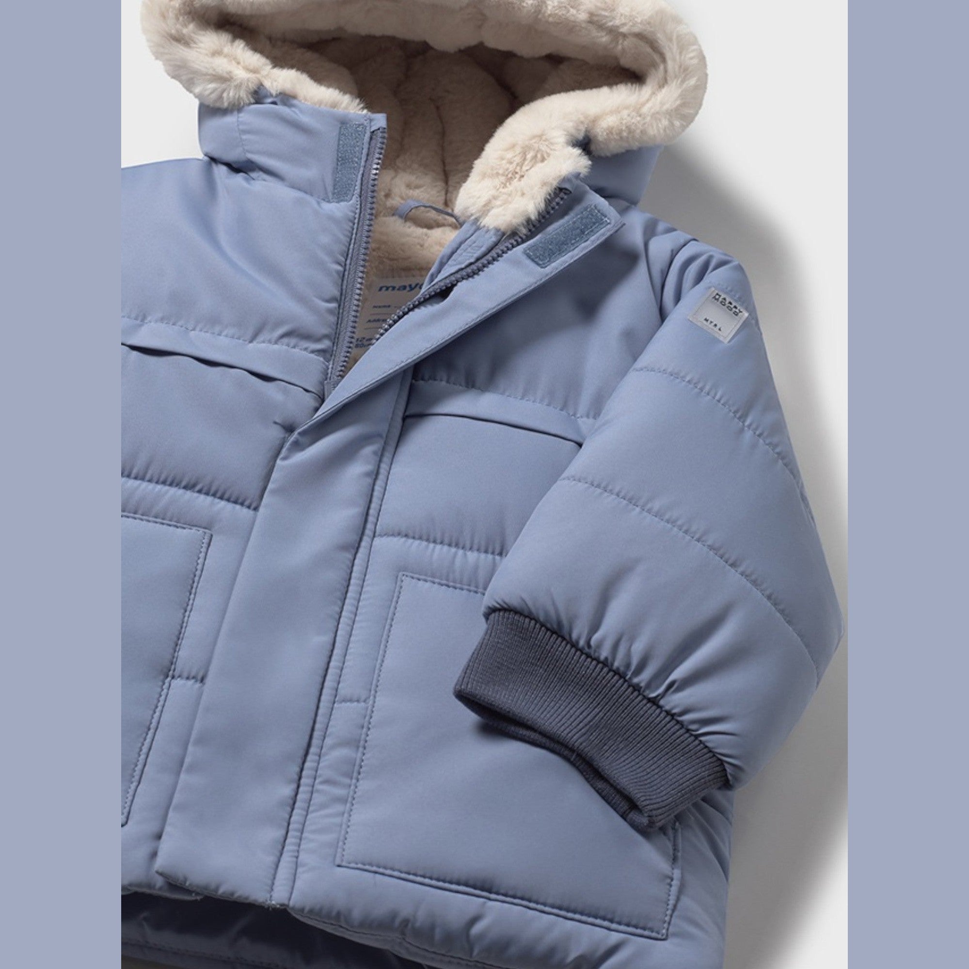 Giaccone orecchie pelo Bimbo AZZURRO 2424/49 -  NANU' BABY