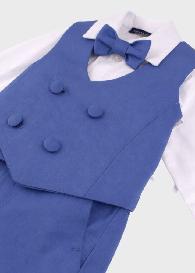 Completo Cerimonia Gilet Bermuda Azzurro