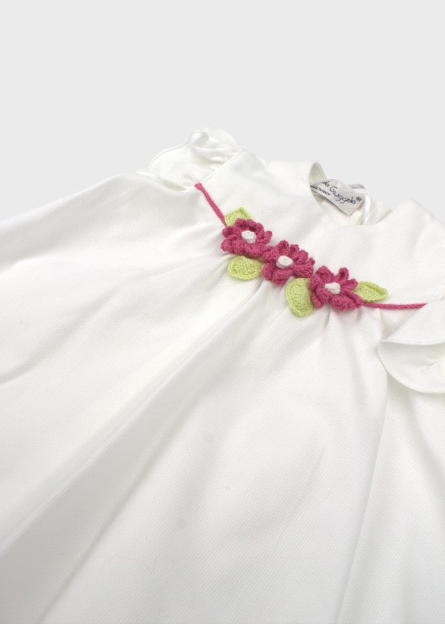 ZULEYA/AB-T Dove Grey Appliqued Daisies Dress