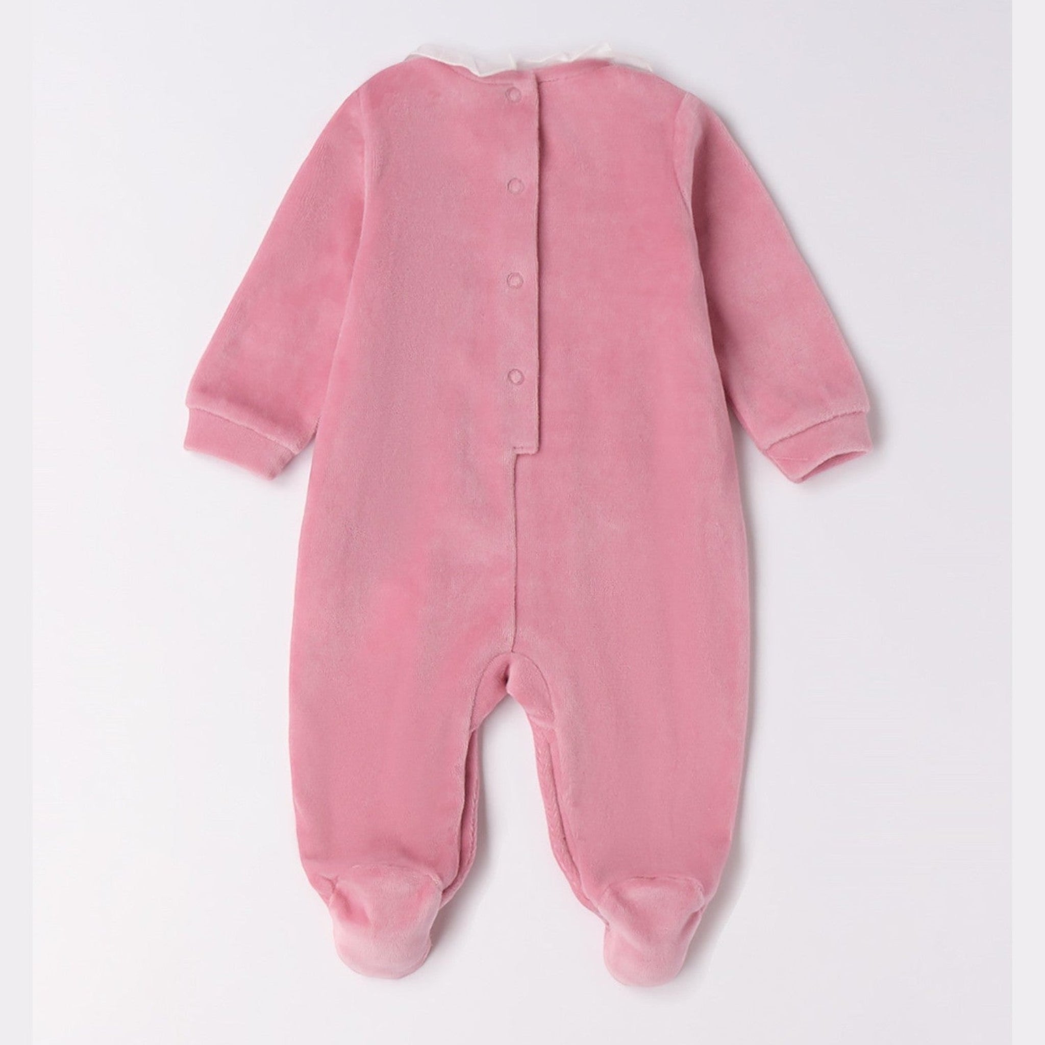 Tutina Intera Con Piede Neonata Rosa 3F754/2748 -  NANU' BABY