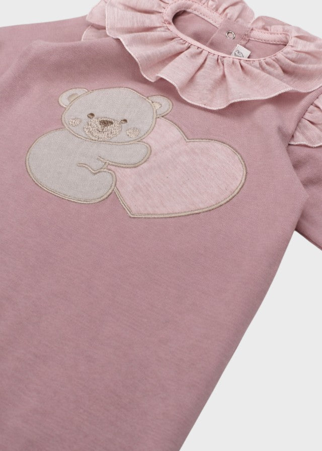 Tutina Colletto Volant Orsetto Rosa LT1210