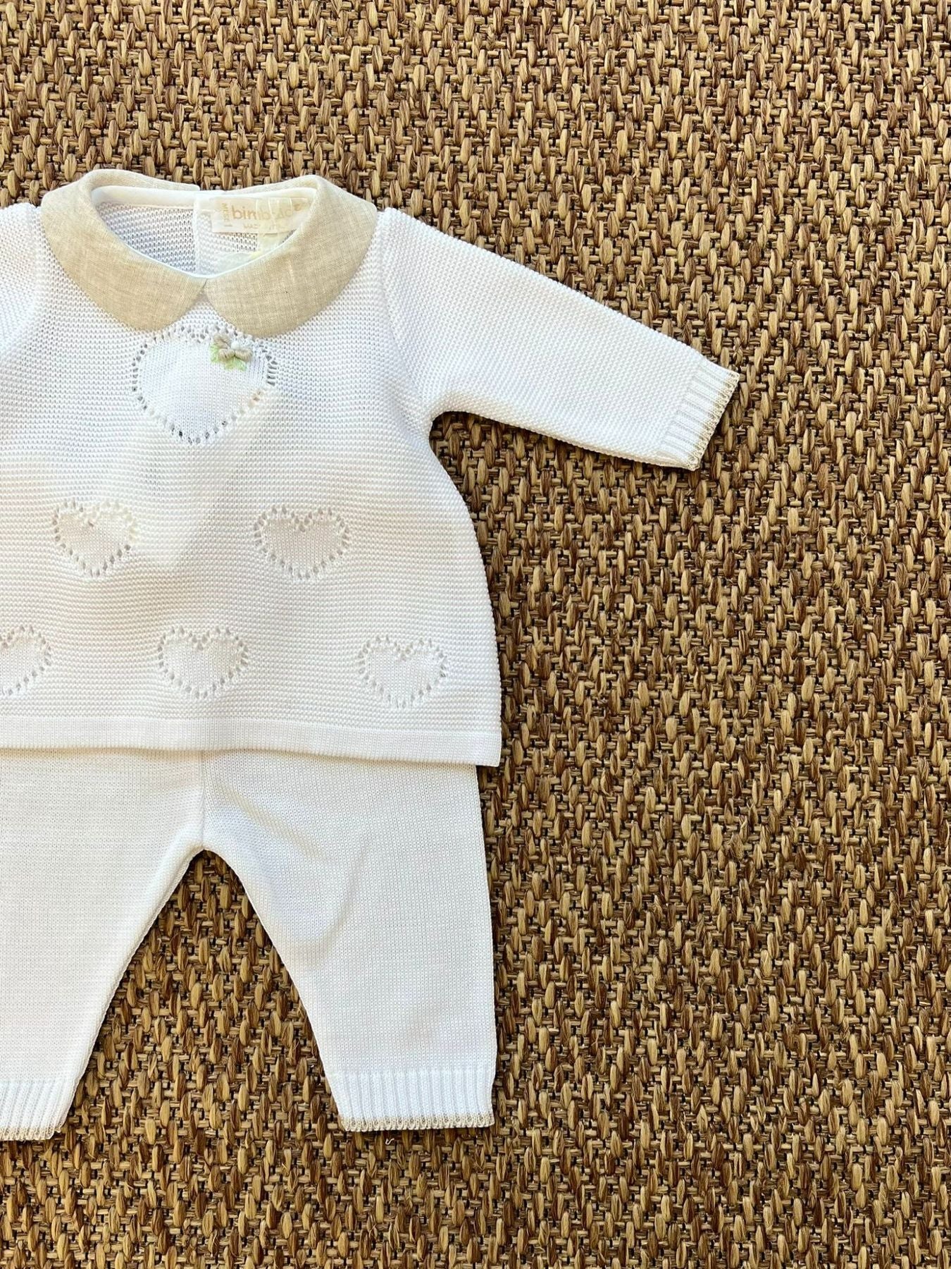 COMPLETO NASCITA Neonata BIANCO CUORE 7138