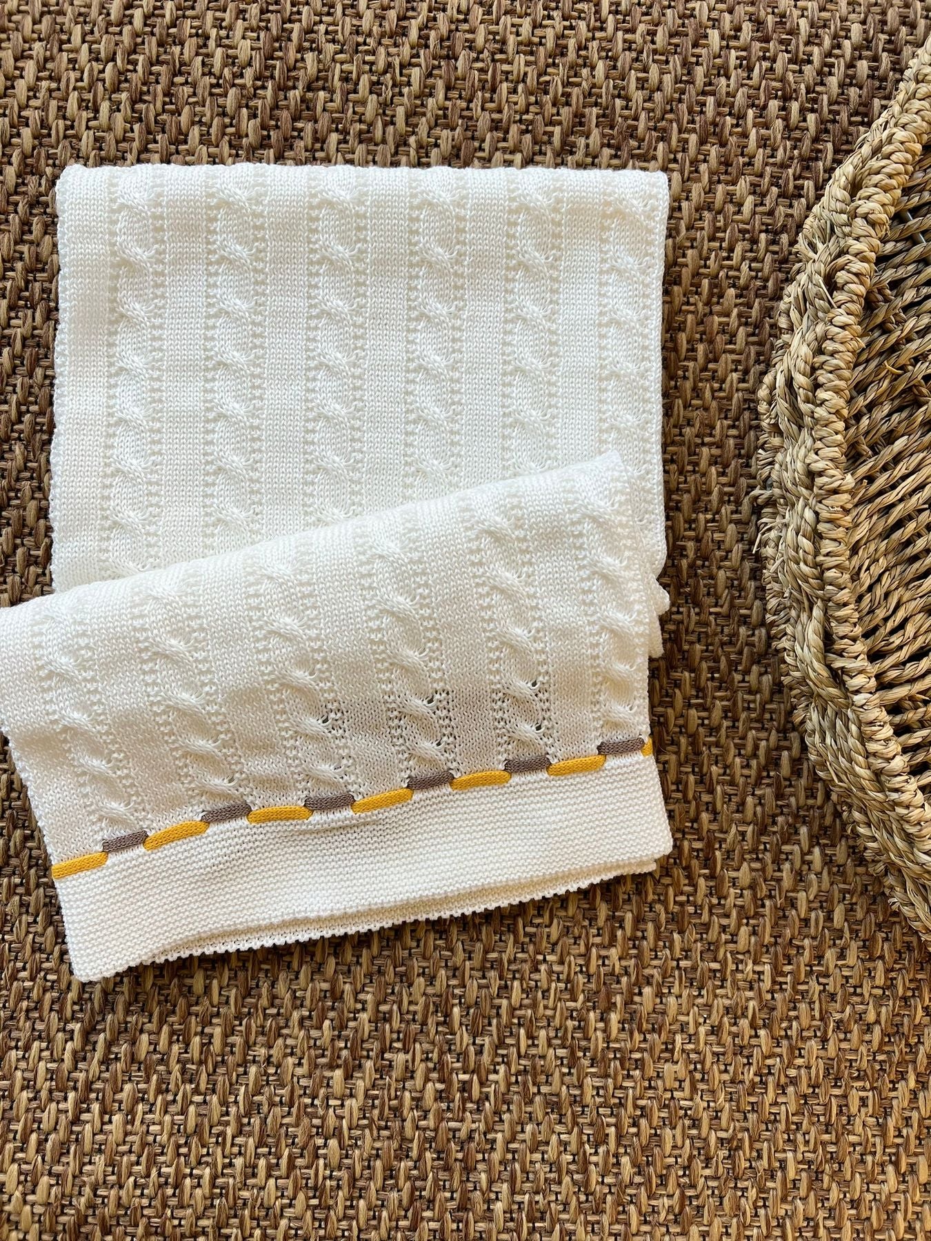 Coperta Treccie Neonato VANIGLIA EL5080