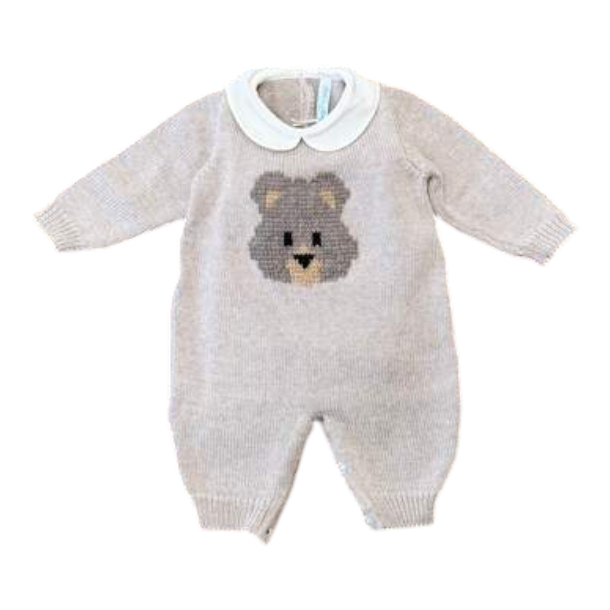 Baby Romper in Beige Merino Wool - BEBE' DI ALMY T85L