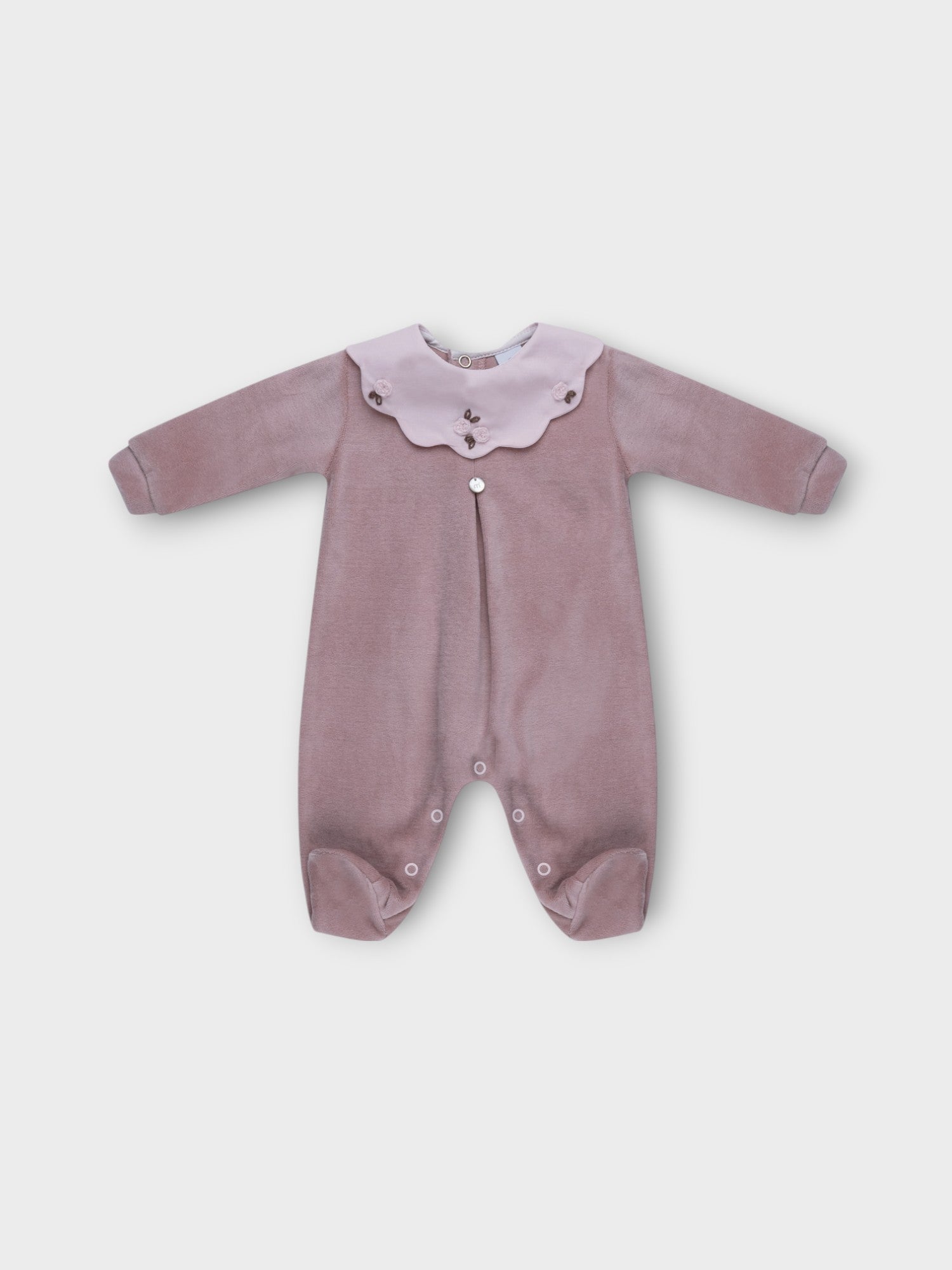 Tutina ciniglia colletto rosa Neonata IN1014/R -  NANU' BABY