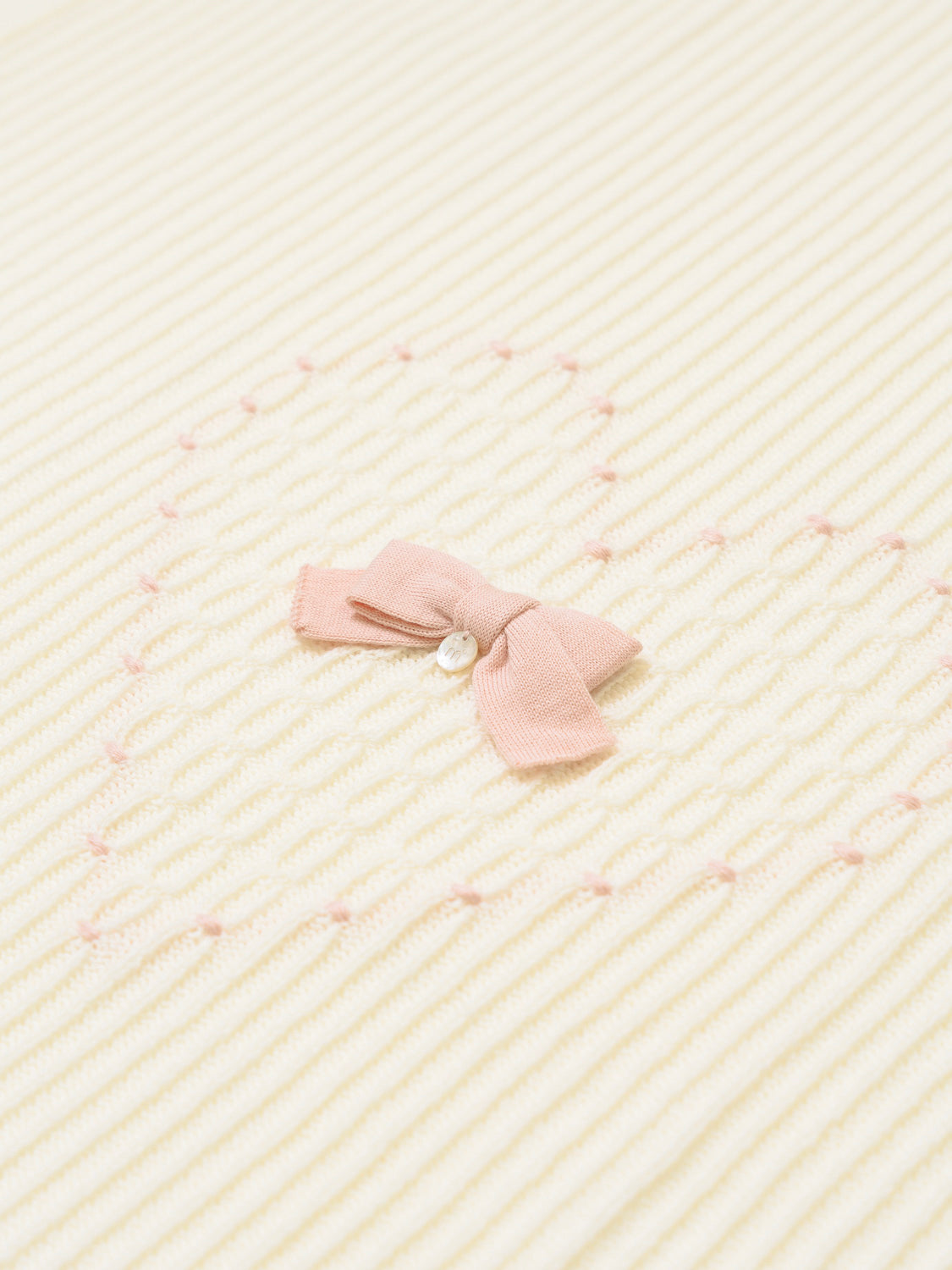 Coperta Lana con Cuore Neonata VANIGLIA IN1180 -  NANU' BABY