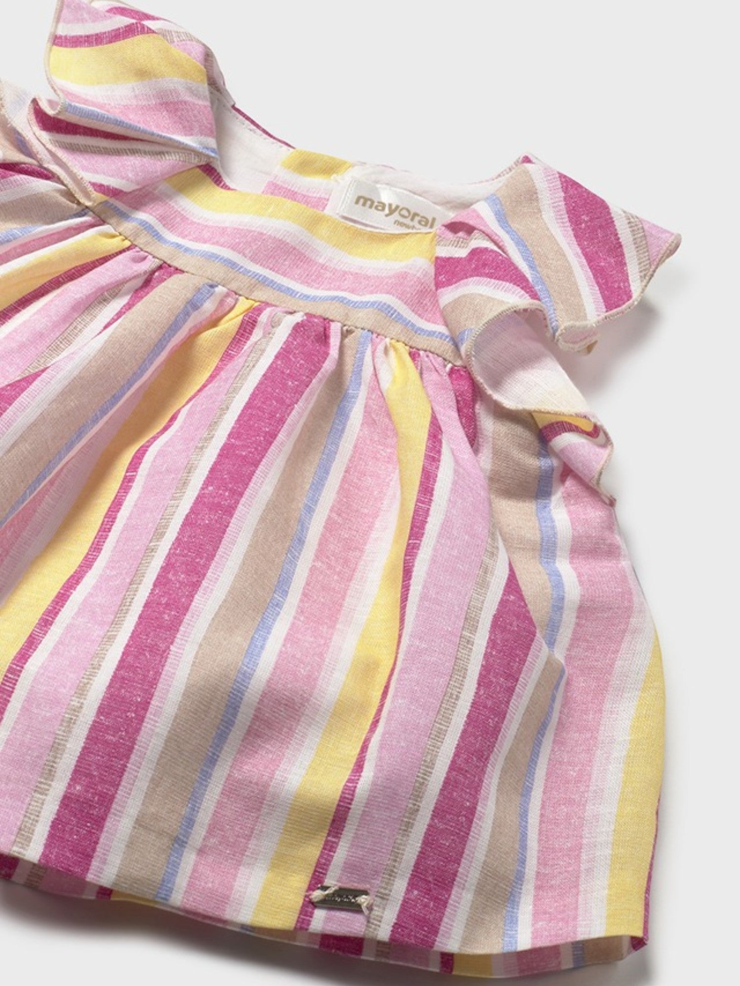 Abito righe lino Bimba ROSA 1855 /R