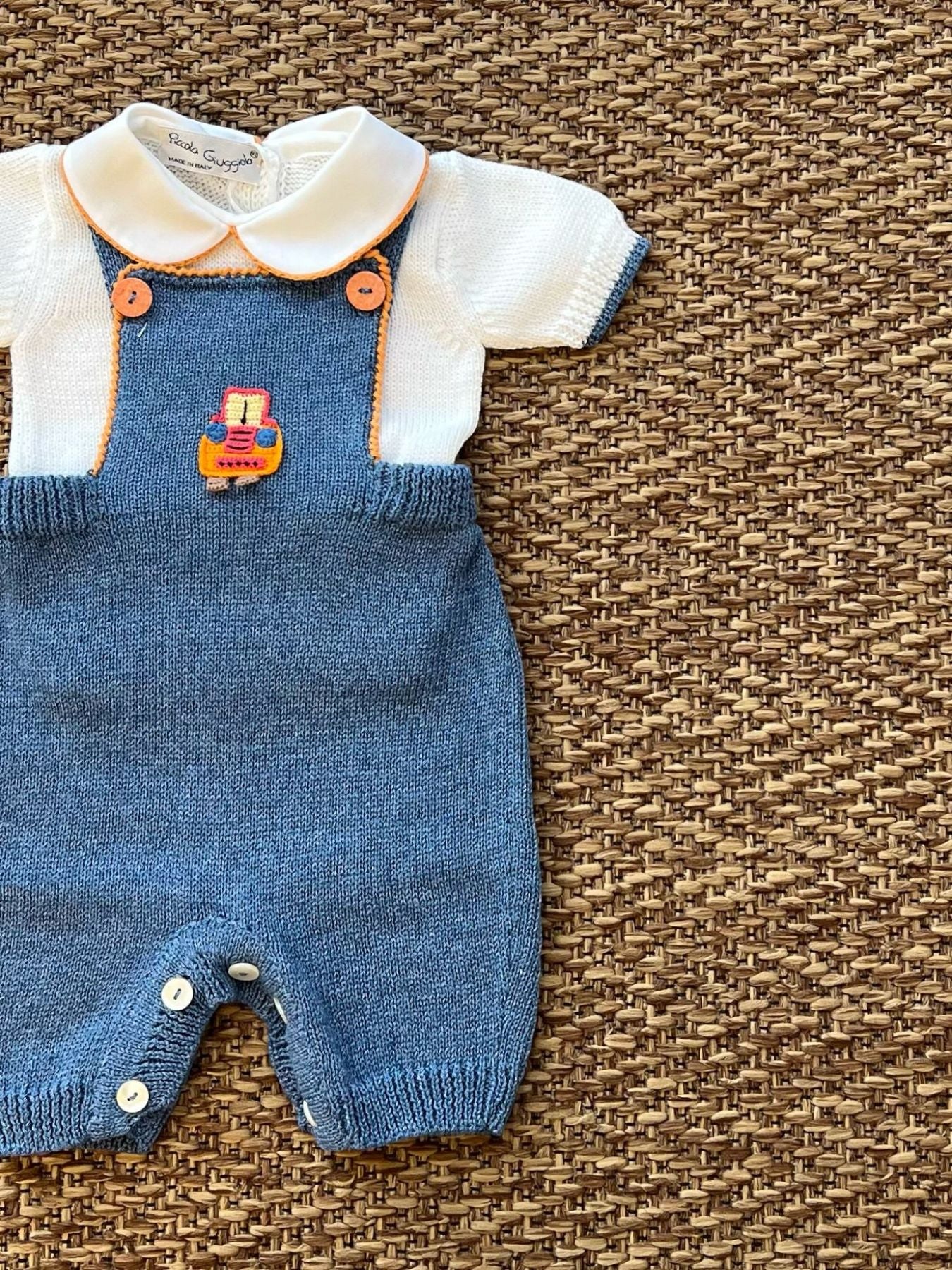 Salopette corta Neonato BLU CETIN/SL -  NANU' BABY