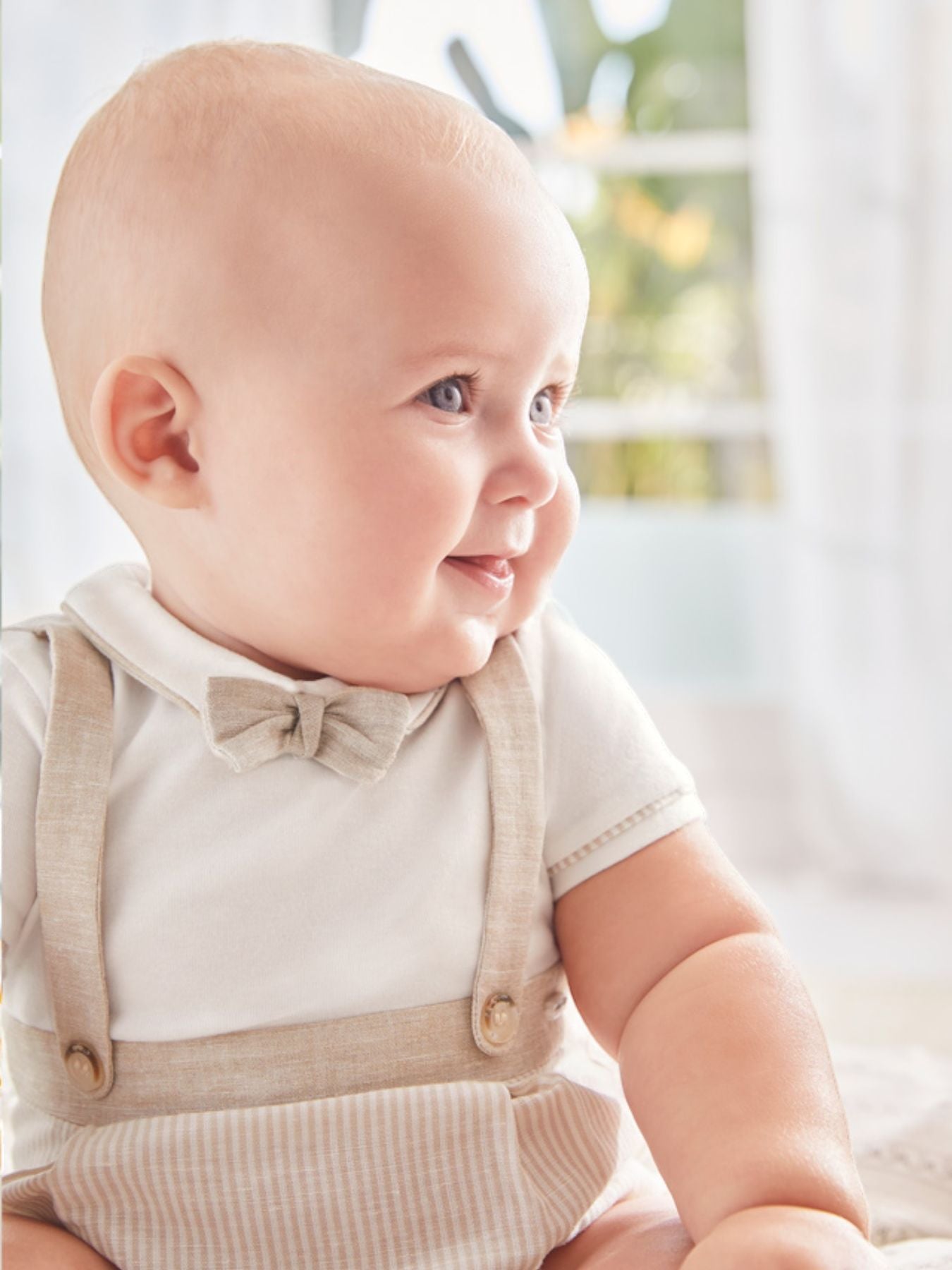 Tutina corta con bretelle Bimbo BEIGE 1636