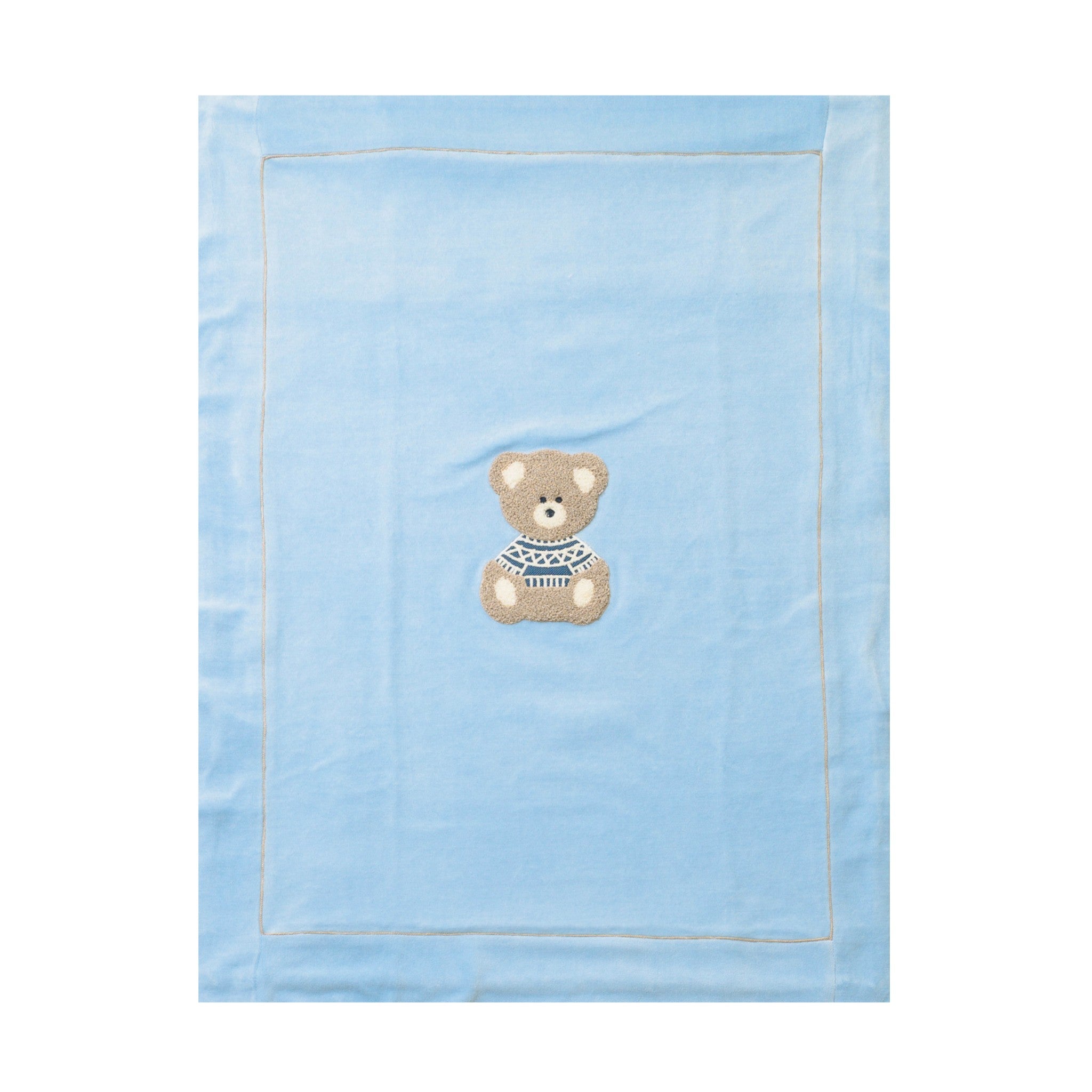 Baby Blanket, Sky Blue Chenille, SARTORIA DEI PICCOLI (code LC1114)