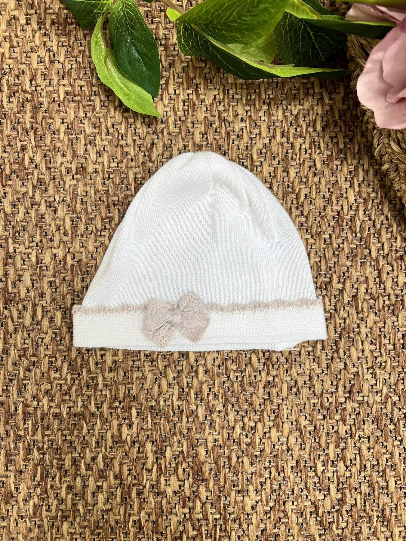 Cuffia Fiocchetto Neonata Bianco 511