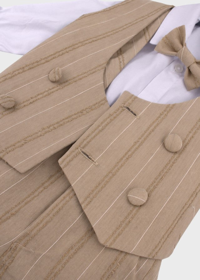 Completo Cerimonia Gilet Bermuda Marrone