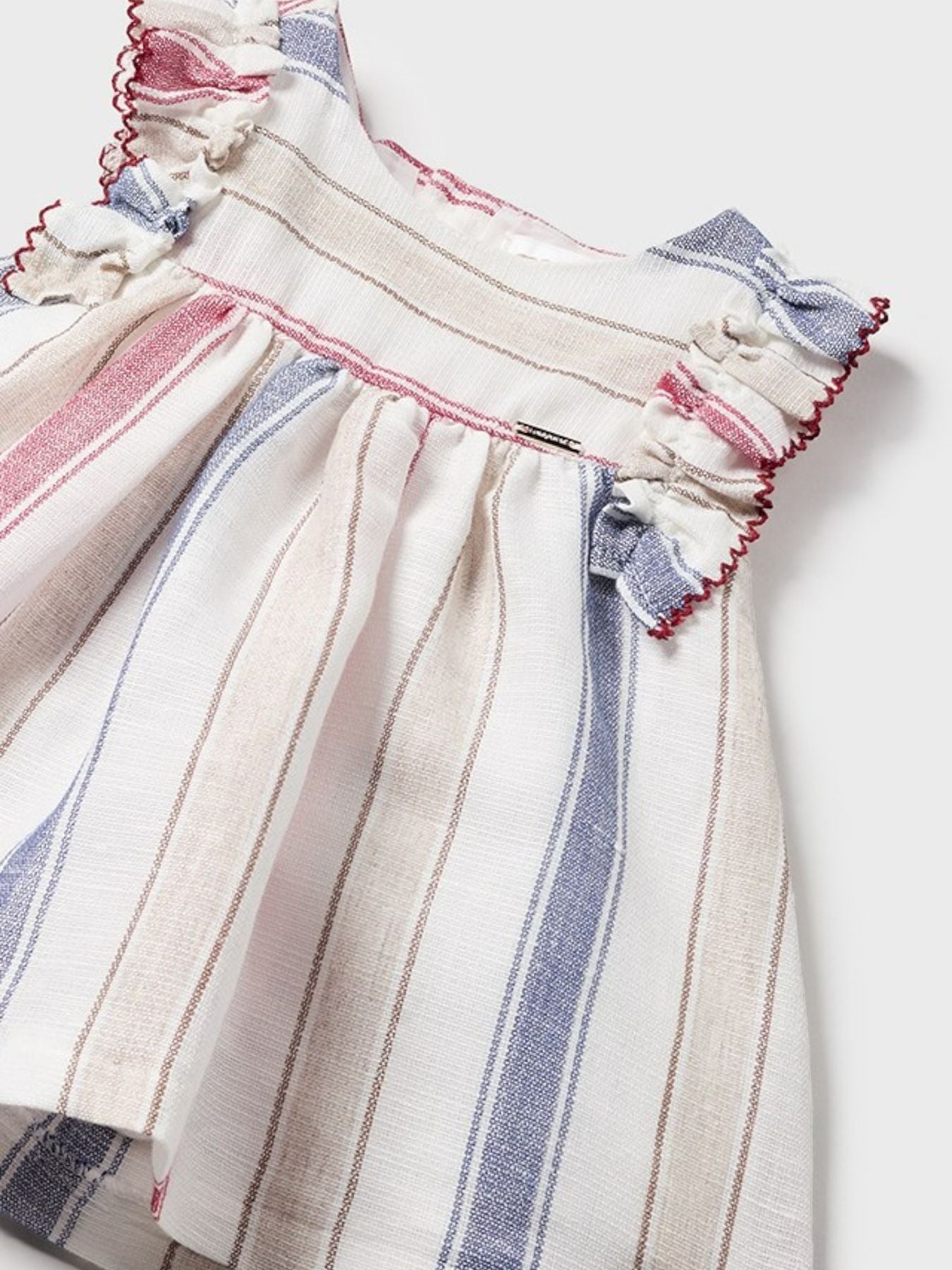 Abito righe lino Bimba ROSSO 1829