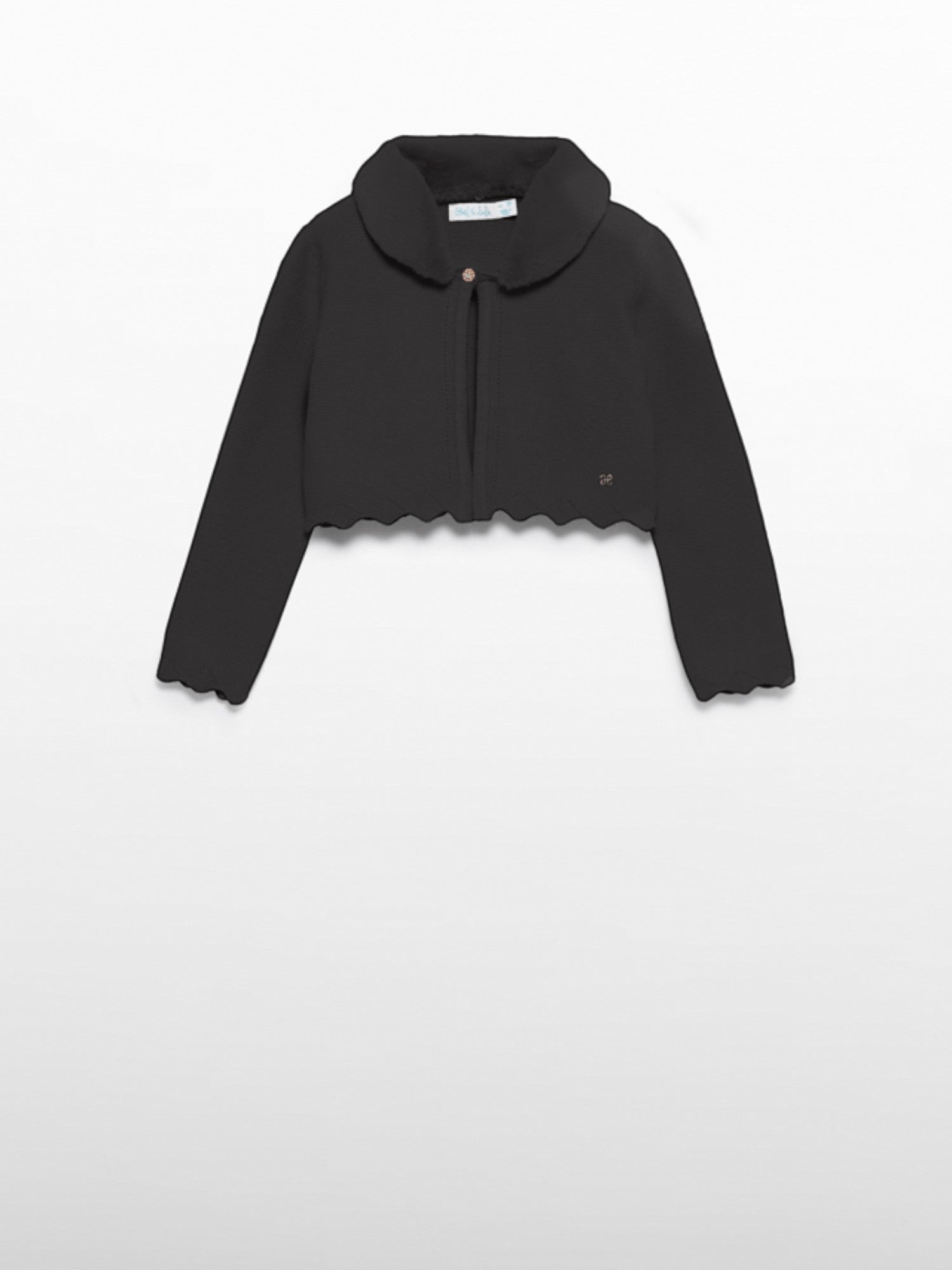 Cardigan tricot colletto pell Bimba Nero 5834/80 -  NANU' BABY