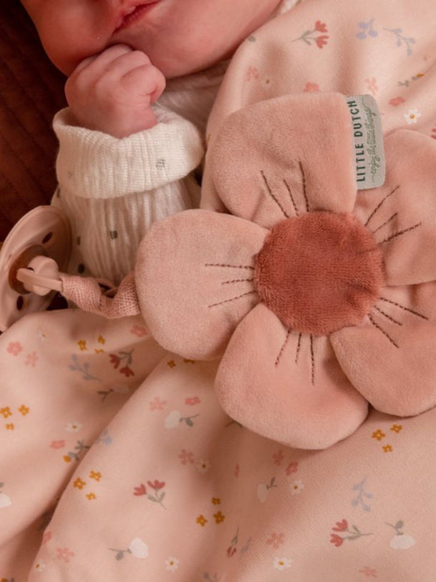 Reggiciuccio in stoffa fiori e farfalle  ROSA LD8718